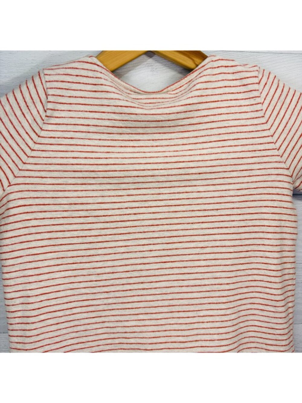J. Jill French Terry Stripe Pullover Top Oatmeal Ginger 100% Cotton Size L - Picture 8 of 15